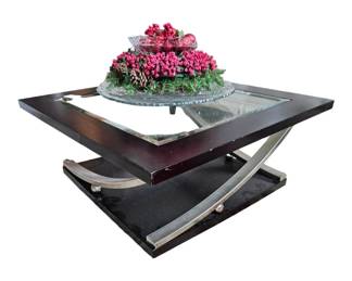 Contemporary dark wood coffee table. Has matching end table