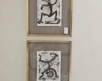 Pair of Abstract framed art