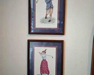 Pair of Vintage golf pictures