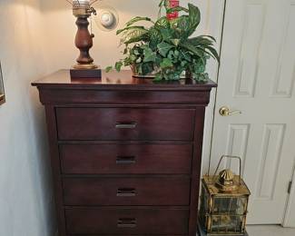 5 Drawer dark wood chest