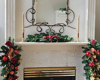 Contemporary Mirror with Christmas florals/sprays