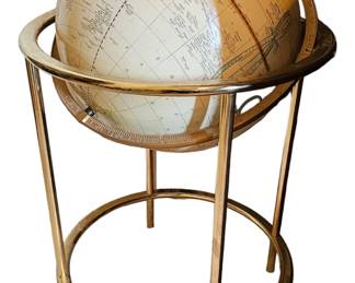 World Globe on brass stand