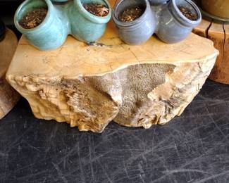 Log plant stand/ log table decor