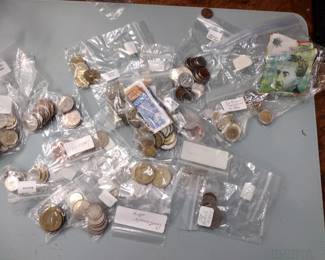 Large foreign coin and currency Collection