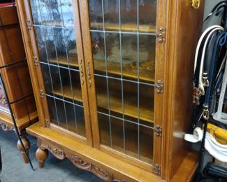 Vintage French China Cabinet with lead glass.