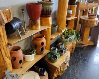 Awesome Handmade shelfs from large wood logs and slabs