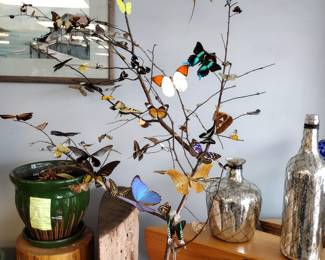 Butterfly tree made with real butterflies