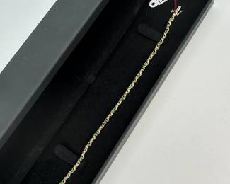 Emerald and Diamond Tennis Bracelet