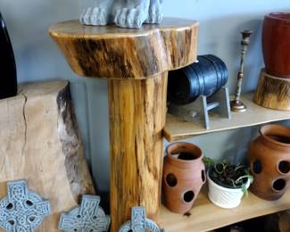 Strawberry pots. and Celtic decor