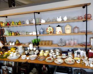 Cookie jars, China, Depression Glass, Teapots, and more
