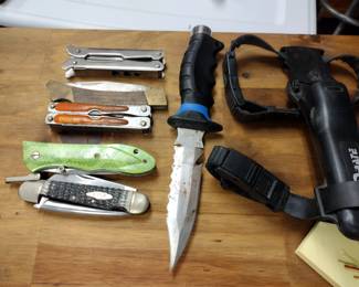 Case knife and other. diving knife Etc