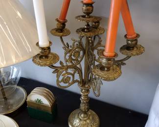 Beautiful heavy brass candelabras pictures don't do them justice