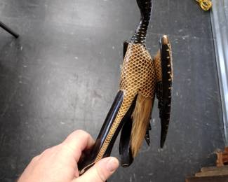 Hand carved bird Made out of horn