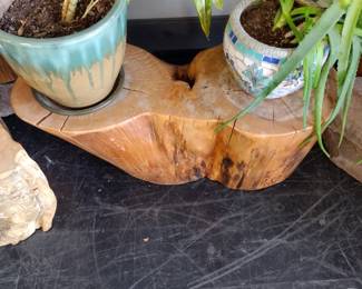 Log plant stand/ log table decor