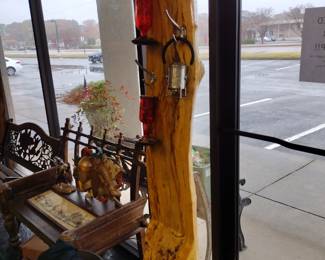 Custom log coat rack