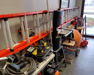 Large extension ladder.