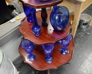 Three tier pack rust table. And decor