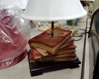 Lamp made out of actual books