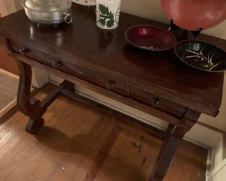 Has a small matching mirror would make a really cute vanity 