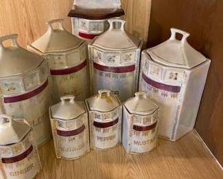 Bavarian German Lusterware Cannister set