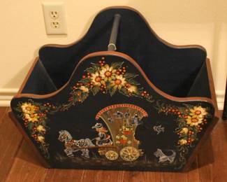 TOLL PAINTED MAGAZINE BASKET