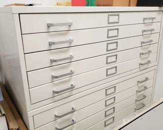 White Flat File Cabinets