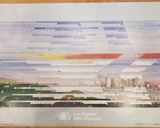 Iconic 1984 Los Angeles Olympics Poster by Moshe Elimelech.  We have a stack of these and many are signed