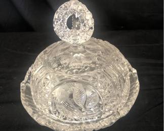 Brilliant Hofbauer Byrnes Crystal Lidded Cheese Plate