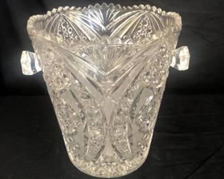 Lead Cut Crystal Ice Bucket Czechoslovakia