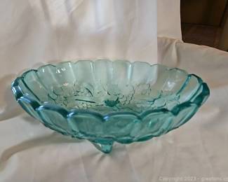 Large Footed Indiana Glass Fruit Bowl