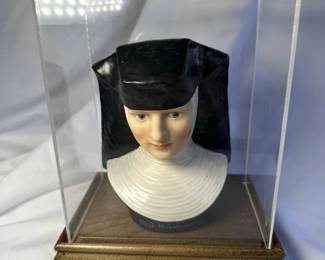 Goebel Hummel Bust of Sister in Display Case