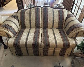 Wood Trimmed Loveseat