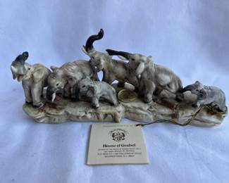 House of Goebel Hand Painted Porcelain Petite Elephant Figurine