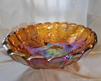 Indiana Carvinal Glass Large Oval Footed Fruit Bowl
