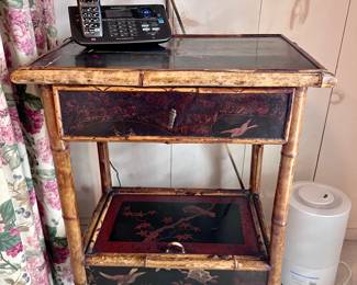 ANTIQUE BAMBOO END TABLE