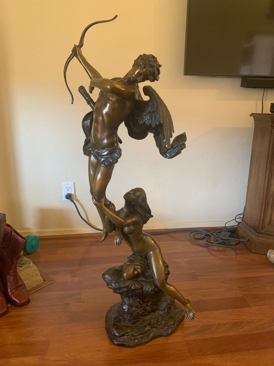 Cupid and Psyche 42" Bronze Statue