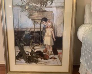 "The Broken Flower Pot" by Jan Verhas, from ZGallerie. Framed and matted. 42"x 29" (approx)