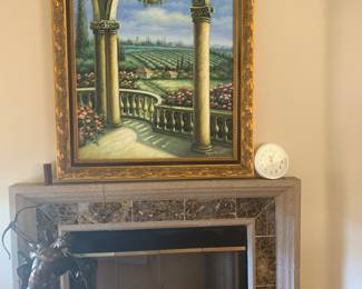 Roger Lee Oil Painting, Italian Scenery, framed 44"x56" (approx)