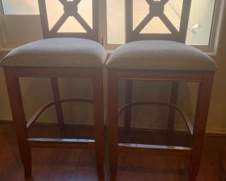 Crossback wood Upholstered seat barstools