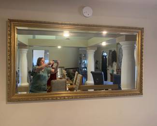 Large Gold Framed Mirror 64" x 35" (approx)