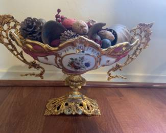 Porcelain and Gold compote bowl