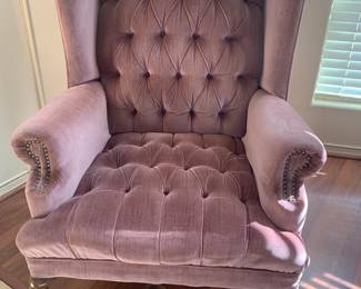 Vintage Mauve Wingback Chairs-Great for a wedding setting!!