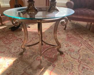 Glass top side table