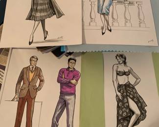 Fashion sketches by Delores Wolfe