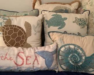 Beach theme throw pillows