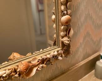 Shell mirror handmade by home owner. Very well done. 