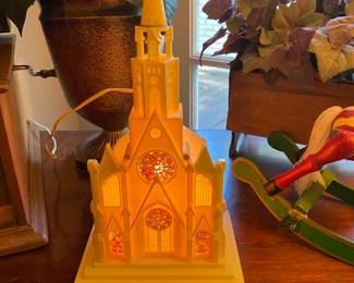 Vintage plastic lighted Christmas Church 