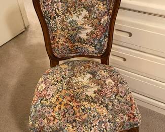 Beautifully upholstered Queen Anne chair 