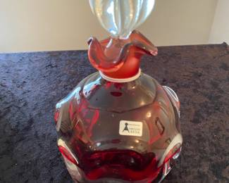 Swedish ruby red decanter