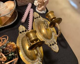 Brass wall candle holder